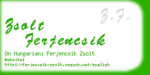 zsolt ferjencsik business card